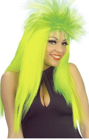 PERUKA ŻÓŁTO-ZIELONA NEONOWA