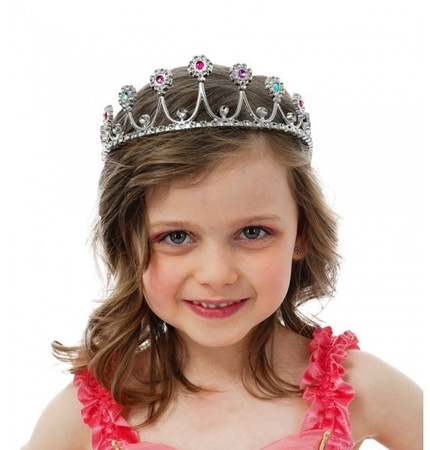 TIARA KSIĘŻNICZKI SREBRNA Z KAMIENIAMI