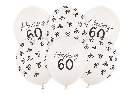 BALONY LATEKSOWE GLAMOUR 60 HAPPY BIRTHDAY 30 CM 6 SZT