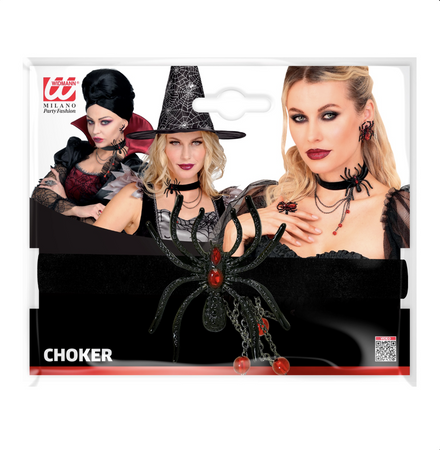 NASZYJNIK CHOKER CZARNY PAJĄK