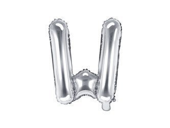 BALON FOLIOWY 35cm, LITERA W SREBRNA