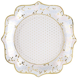 TALERZYKI ZŁOTE KROPKI 21 x 21 CM