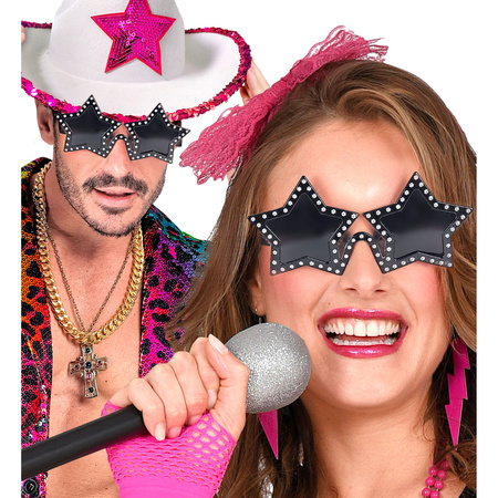 OKULARY GWIAZDY CZARNE 