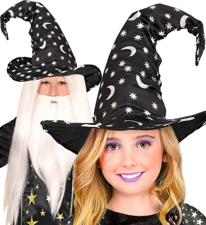 KAPELUSZ CZAROWNICY DZIECIĘCY GWIAZDKI KSIĘŻYCE