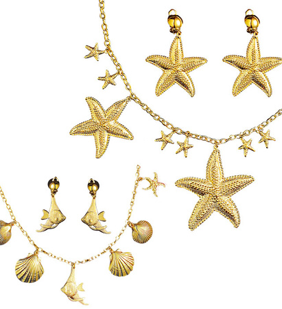 Pk 12 "MERMAID SET" (necklace, earrings)2 styles ass.