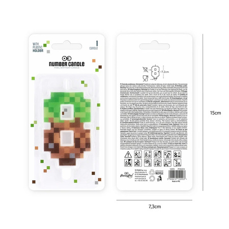 ŚWIECZKA URODZINOWA CYFRA 8 PIKSELE 7 CM
