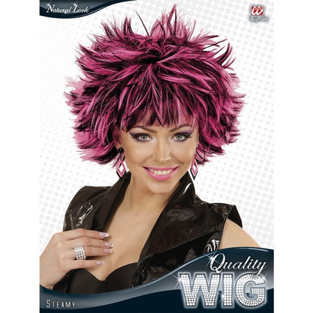 PERUKA ROCK DISCO RÓŻOWA