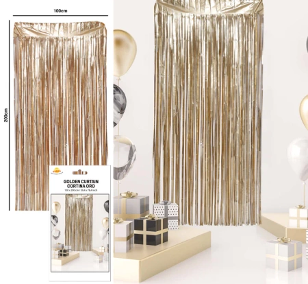 ZŁOTA KURTYNA IMPREZOWA 100 X 200 CM