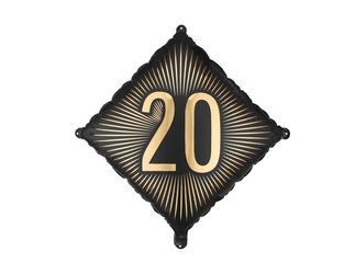BALON FOLIOWY 20 CYFRA 46 X 46 CM ROMB