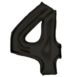 BALON FOLIOWY CYFRA 4 CZARNY MAT 86 CM