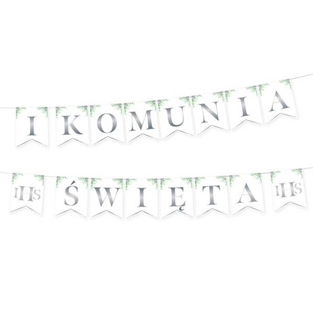 BANER GIRLANDA I KOMUNIA EUKALIPTUS SREBRNY