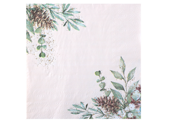 SERWETKI PAPIEROWE ZIMOWY LAS 33 CM 10 SZT