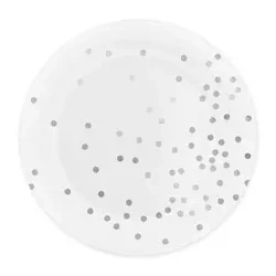 TALERZYKI PAPIEROWE SREBRNE KROPKI