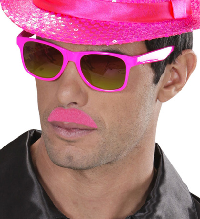 Wąsy Neonowy Róż 6 szt, Charakteryzacja