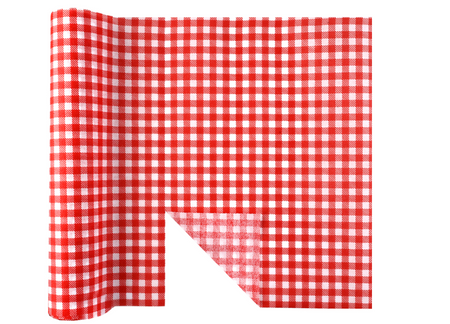 BIEŻNIK WŁÓKNINOWY W CZERWONĄ KRATKĘ 40X480 CM