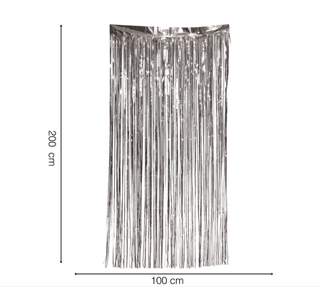 SREBRNA ZASŁONA 100 X 200 CM