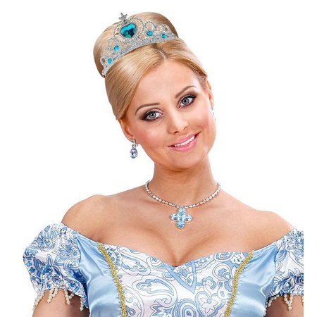 TIARA SREBRNA SERCE NIEBIESKIE