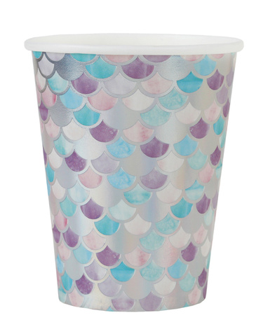 KUBECZKI PAPIEROWE MAŁA SYRENKA  ŁUSKI 270 ML 10 SZT