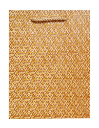 TORBA PREZENTOWA ZŁOTA BROKATOWA WZORY 26X32X10 CM