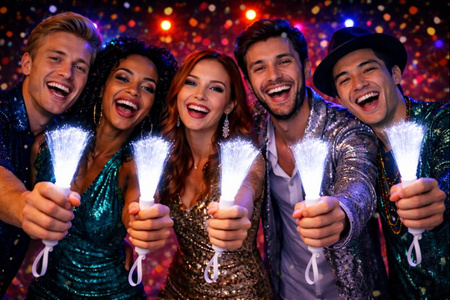 RÓŻDŻKA ŚWIATŁOWODOWA BIAŁA LAMPKA 26 CM 