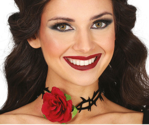 NASZYJNIK RÓŻA Z KOLCAMI