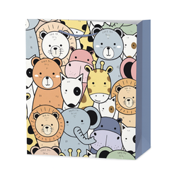 TOREBKA PREZENTOWA ZWIERZĄTKA SAFARI BROKATOWA 26 X 32 X 10 CM