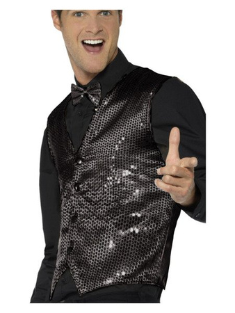 Sequin Waistcoat, Black