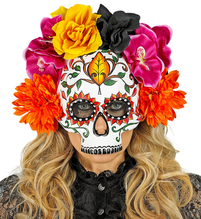 MASKA LOS MUERTOS KOLOROWE KWIATKI
