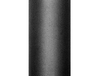 TIUL GŁADKI CZARNY 15 cm x 9 m