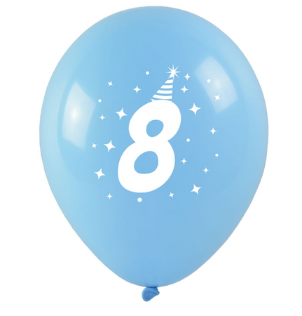 BALONY LATEKSOWE URODZINOWE 8 CYFRA 3 SZT 28 CM 