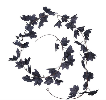 GIRLANDA CZARNE LIŚCIE 180 CM HALLOWEEN