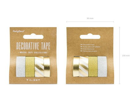 TASIEMKI DEKORACYJNE ZŁOTY MIX 4 SZT