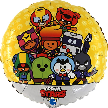 BALON FOLIOWY OKRĄGŁY BRAWL STARS 45 CM 