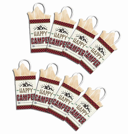 TOREBKI PAPIEROWE HAPPY CAMPER 8 SZTUK 