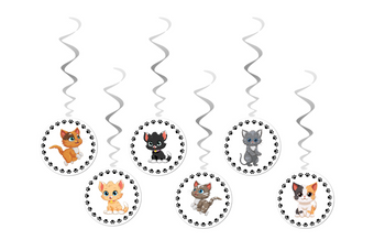 DEKORACJA ŚWIDERKI KOTKI Z ŁAPKAMI 6 SZT