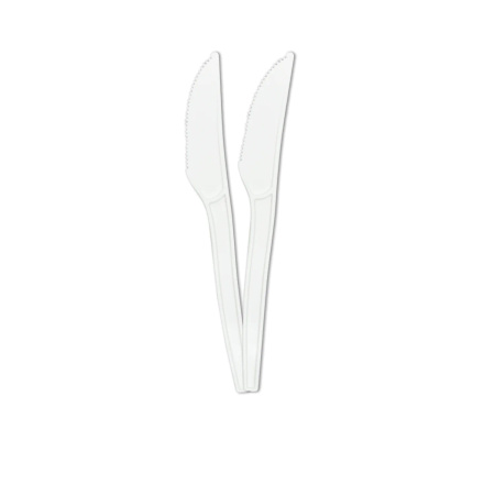 NOŻE PLASTIKOWE WIELORAZOWE BIAŁE 10 SZT