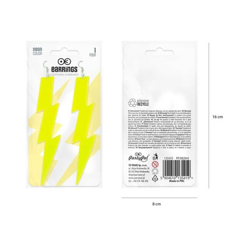 KOLCZYKI BŁYSKAWICE PIORUNY ŻÓŁTE