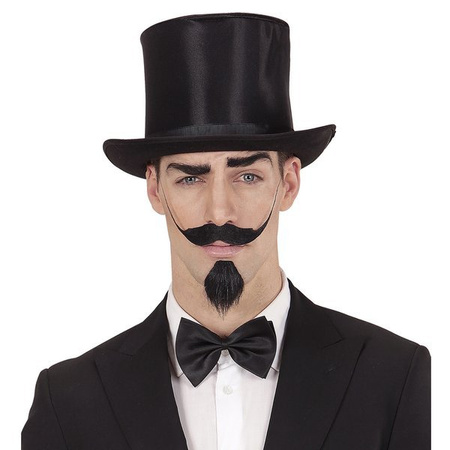 ZESTAW WĄSY BRÓDKA CZARNE NA PRZYLEPCU