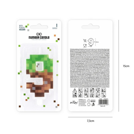 ŚWIECZKA URODZINOWA CYFRA 9 PIKSELE 7 CM