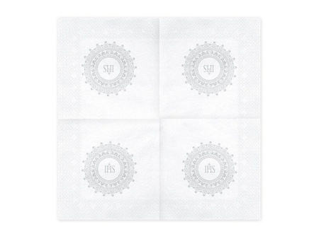 SERWETKI 33X33cm PIERWSZA KOMUNIA SREBRNE