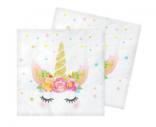SERWETKI PAPIEROWE JEDNOROŻEC 33X33 CM 20 SZT