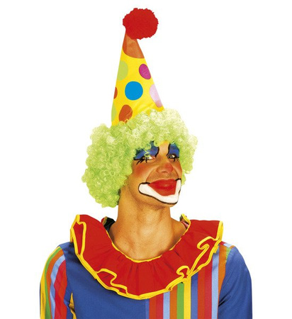 CZAPKA KLAUNA Z ZIELONYMI WŁOSAMI