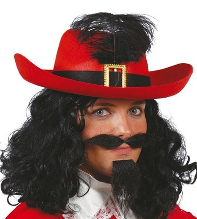 KAPELUSZ MUSZKIETERA CZERWONY