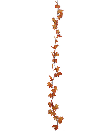 GIRLANDA JESIENNA POMARAŃCZOWE LIŚCIE 190 CM