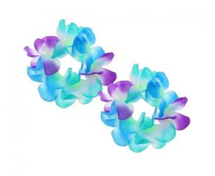 BRANSOLETKI HAWAJSKIE KWIATY NIEBIESKO-FIOLETOWE