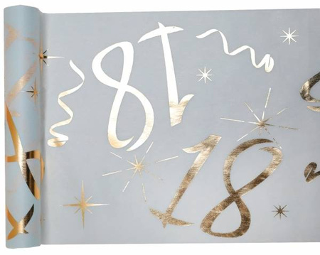 BIEŻNIK BIAŁY 18 URODZINY 30 X 500 CM