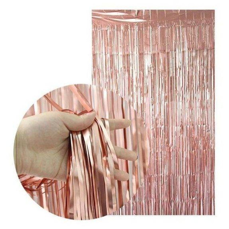 KURTYNA 90 cm x 250 cm RÓŻOWE ZŁOTO