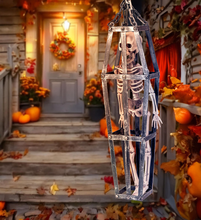 WISZĄCY SZKIELET KOSTUCHA 43 CM