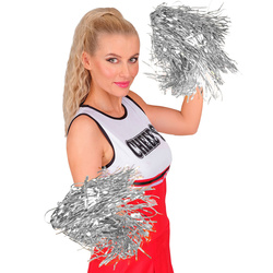 POMPONY CHEERLEADERKI SREBRNE