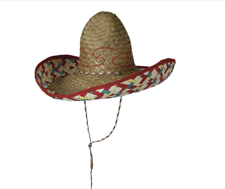 MEKSYKAŃSKI KAPELUSZ SŁOMKOWY 50 CM CIEMNY
